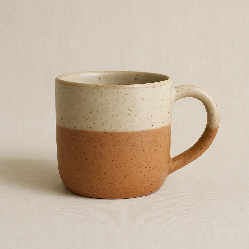 Speckled stoneware coffee mug